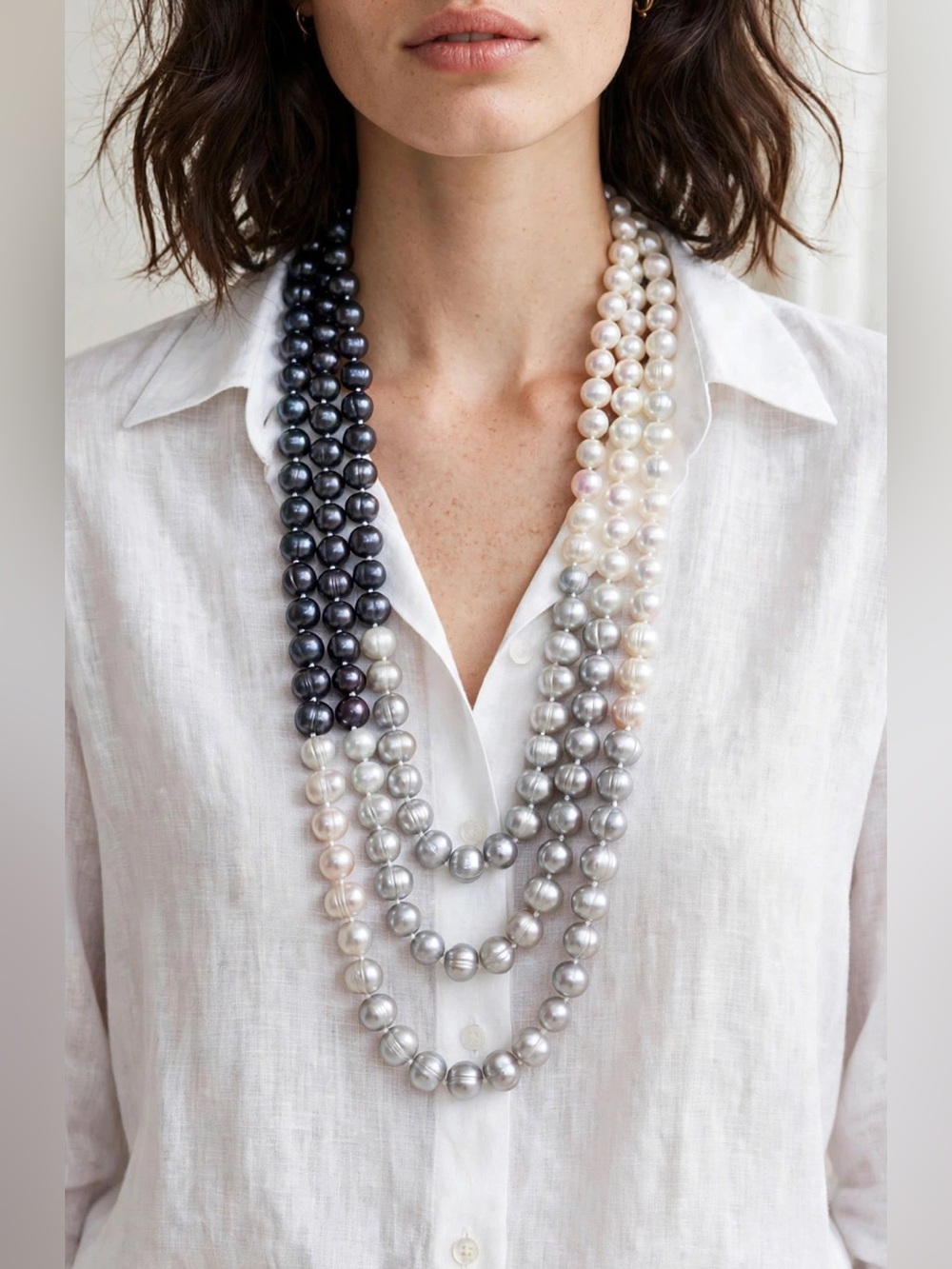 Elegant Blue and White Pearl With 925 Clasp